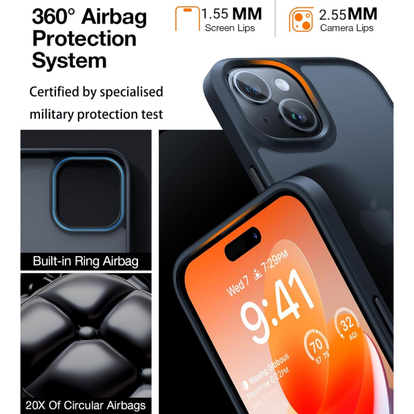 TORRAS iPhone 14 Darbeye Dayan�kl� K�l�f-Frosted Black