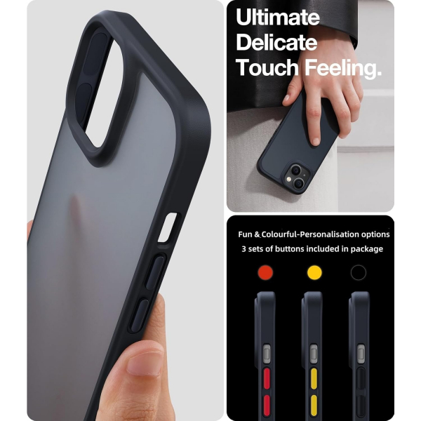 TORRAS iPhone 14 Darbeye Dayan�kl� K�l�f-Frosted Black