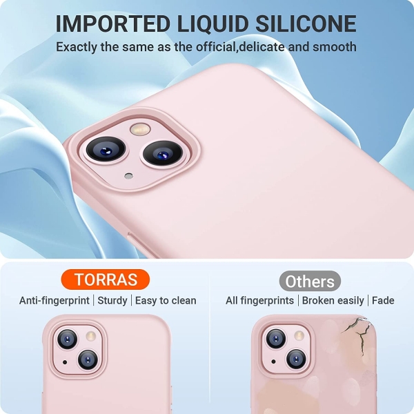 TORRAS iPhone 14 Silikon Klf -Baby Pink