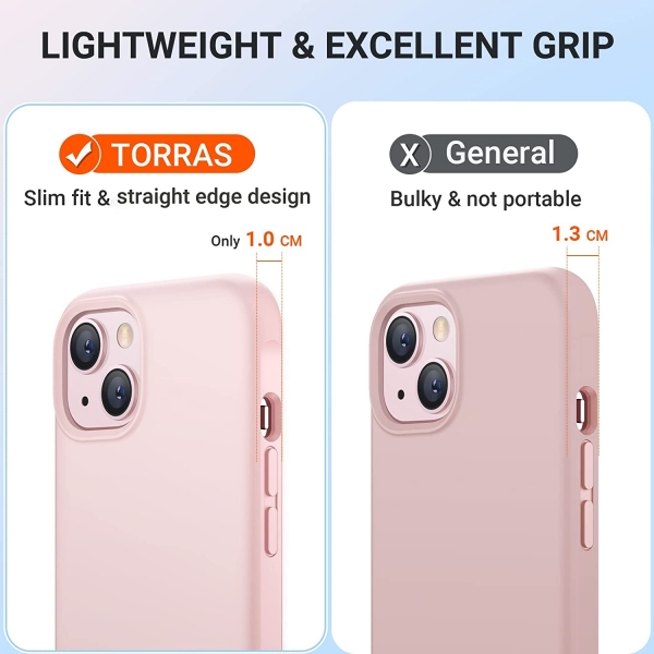 TORRAS iPhone 14 Silikon Klf -Baby Pink