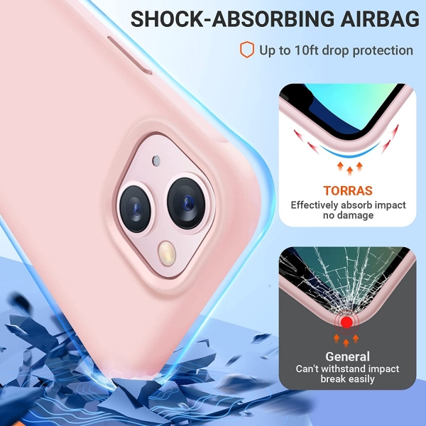 TORRAS iPhone 14 Silikon Klf -Baby Pink