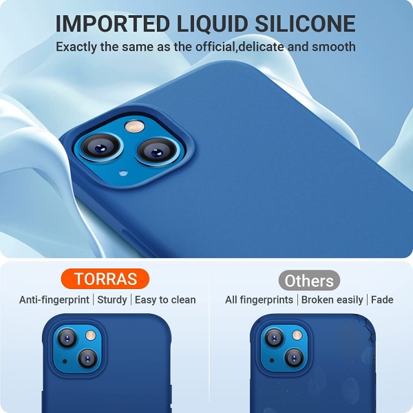 TORRAS iPhone 14 Silikon Klf -Ocean Blue
