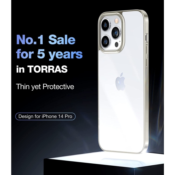 TORRAS iPhone 14 Pro Darbeye Dayanıklı Kılıf (Kristal)-Dark Purple