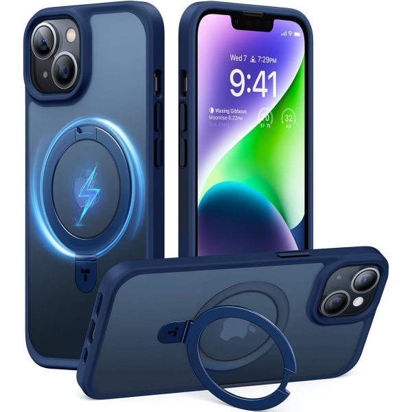 TORRAS iPhone 14 Manyetik Standl� K�l�f-Navy Blue
