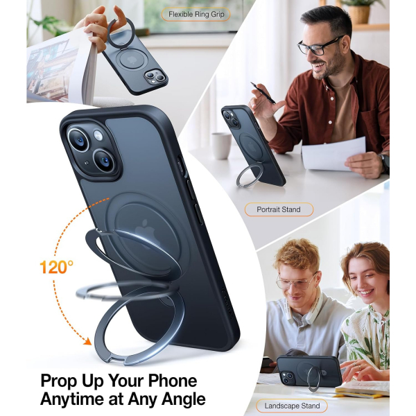 TORRAS iPhone 14 Manyetik Standl� K�l�f-Black