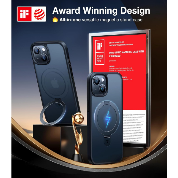 TORRAS iPhone 14 Manyetik Standl� K�l�f-Black