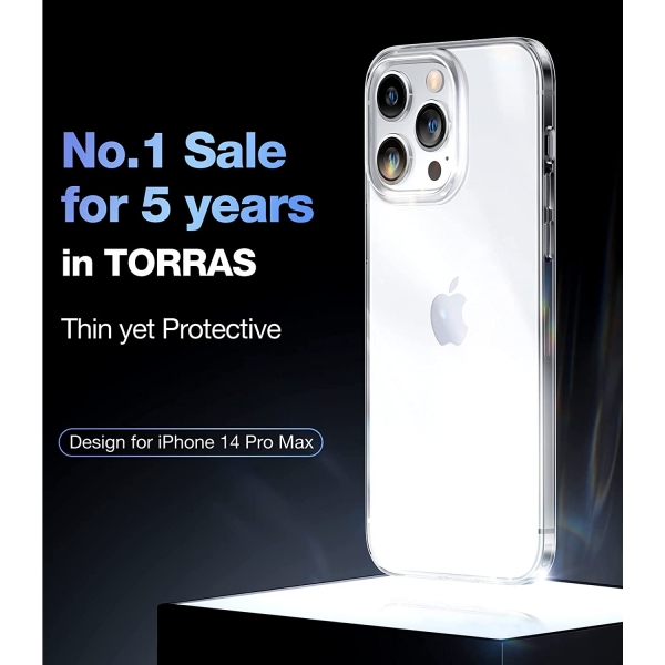 TORRAS iPhone 14 Pro Max Darbeye Dayankl Klf (Kristal)