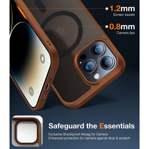 TORRAS iPhone 14 Pro Darbeye Dayanıklı MagSafe Uyumlu Kılıf-Magic Red