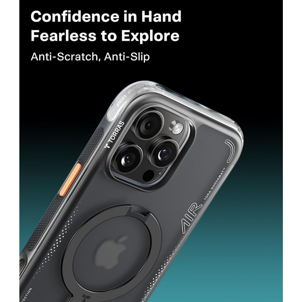 TORRAS iPhone 15 Pro Max Ostand Q3 Air K�l�f-Shadow Black