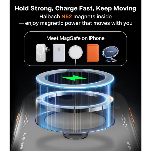 TORRAS iPhone 15 Pro Max Ostand Q3 Air K�l�f-Shadow Black