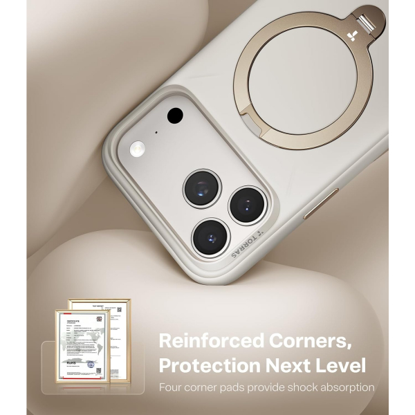 TORRAS iPhone 17 Pro Max Q3 Silikon Klf-Ivory Gold