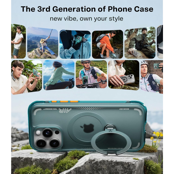 TORRAS iPhone 16 Pro Ostand Q3 Air K�l�f-Glacier Sprint