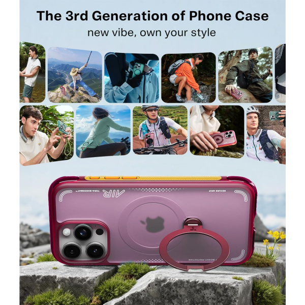 TORRAS iPhone 16 Pro Ostand Q3 Air K�l�f-Lava Red