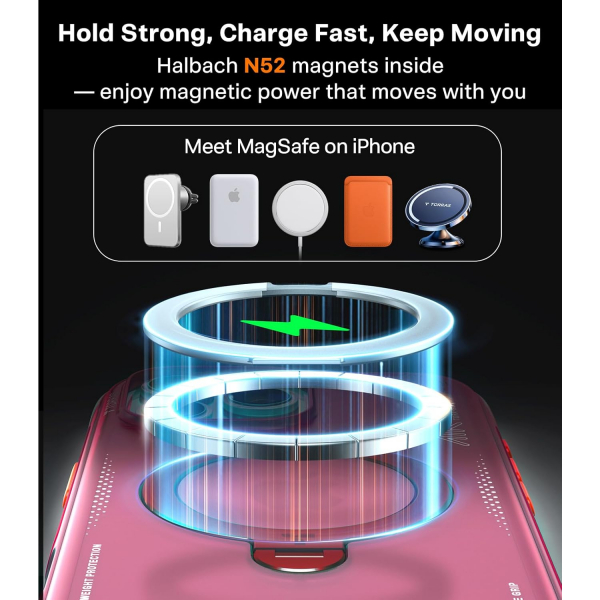 TORRAS iPhone 16 Pro Ostand Q3 Air K�l�f-Lava Red