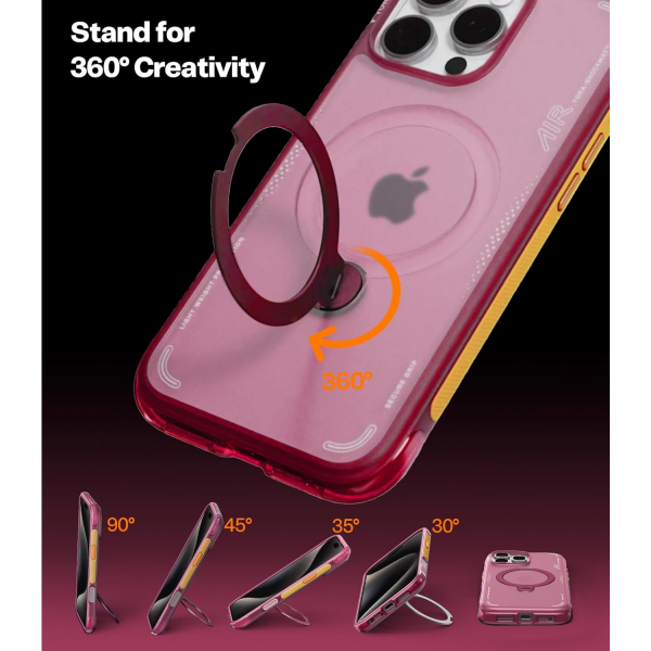 TORRAS iPhone 16 Pro Ostand Q3 Air K�l�f-Lava Red