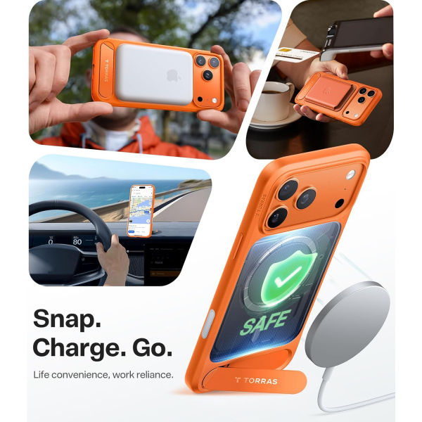 TORRAS iPhone 17 Pro Max Manyetik Klf-Orange