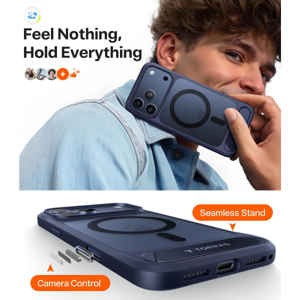 TORRAS iPhone 17 Pro Max Manyetik Klf-Blue