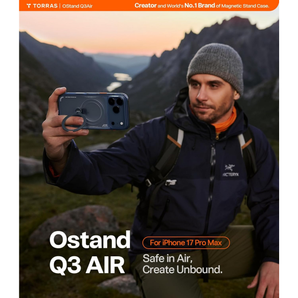 TORRAS iPhone 17 Pro Max Ostand Q3 Air Klf-Deep Blue
