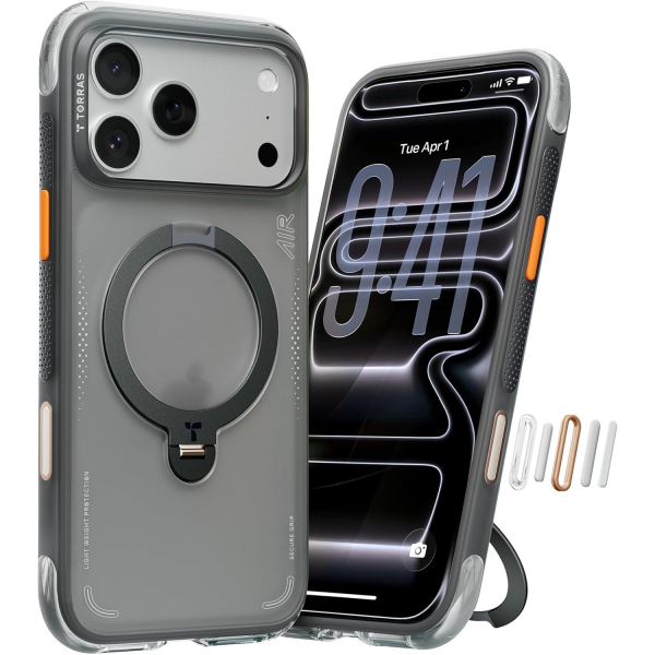 TORRAS iPhone 17 Pro Max Ostand Q3 Air Klf-Shadow Black