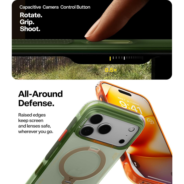 TORRAS iPhone 17 Pro Max Ostand Q3 Air K�l�f-EverGreen