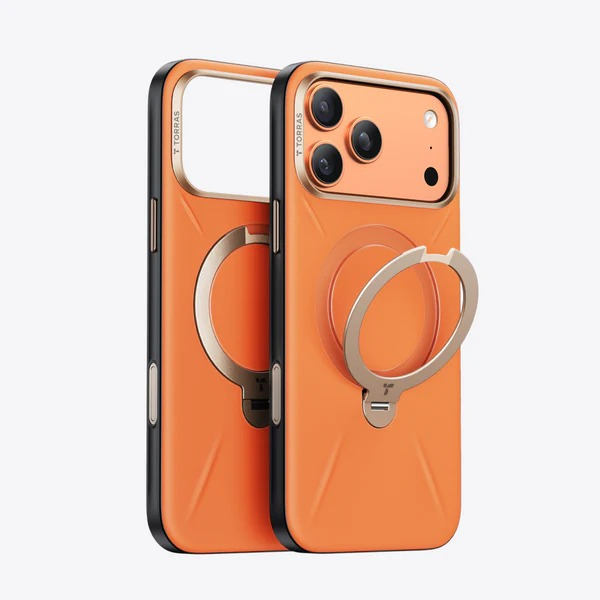 TORRAS iPhone 17 Pro Max Ostand Q3 VegSkin Klf-Cosmic Orange