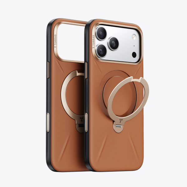 TORRAS iPhone 17 Pro Max Ostand Q3 VegSkin Klf-Amber Brown