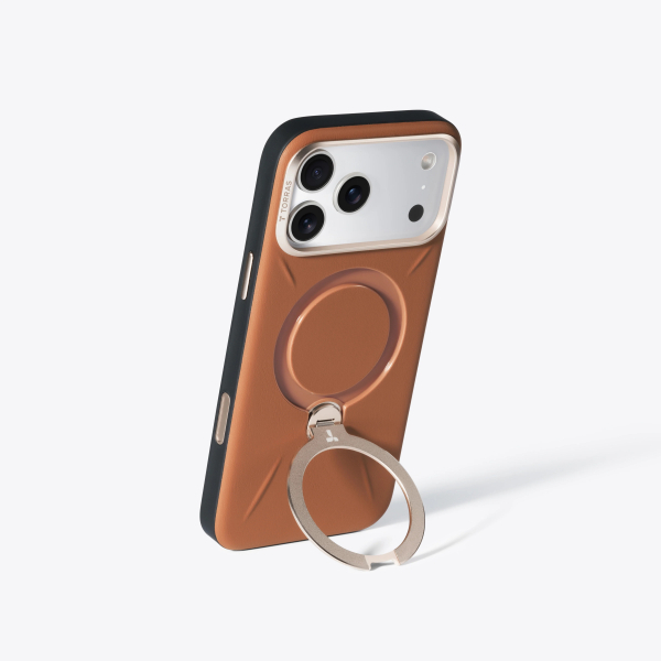 TORRAS iPhone 17 Pro Max Ostand Q3 VegSkin Klf-Amber Brown