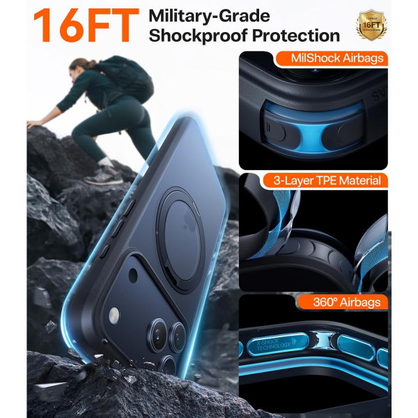 TORRAS iPhone 17 Pro Max Ostand 360 Klf
