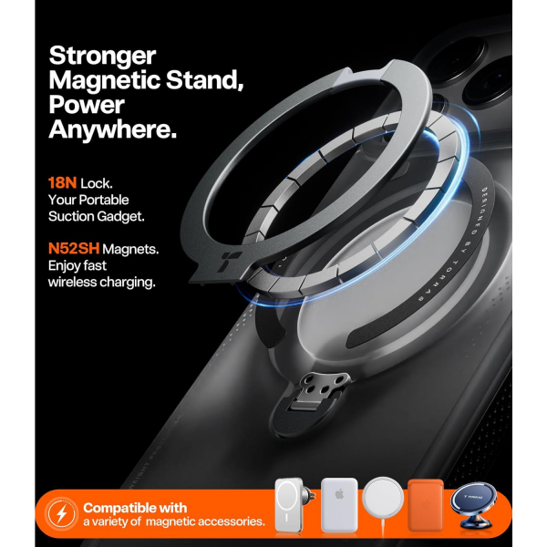 TORRAS iPhone 17 Pro Ostand Q3 Air Klf-Shadow Black