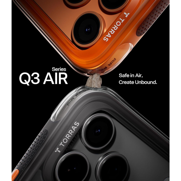 TORRAS iPhone 17 Pro Ostand Q3 Air Klf-Shadow Black