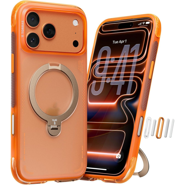TORRAS iPhone 17 Pro Ostand Q3 Air Klf-Cosmic Orange