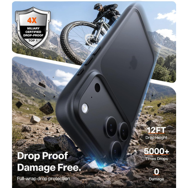 TORRAS iPhone 18 Pro Max Darbeye Dayan�kl� K�l�f-Deep Black