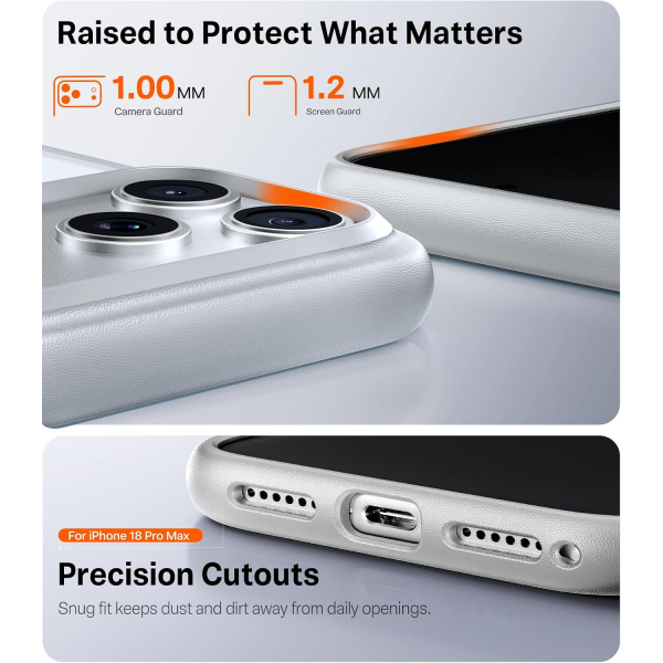 TORRAS iPhone 18 Pro Max Darbeye Dayan�kl� K�l�f-Silver Grey