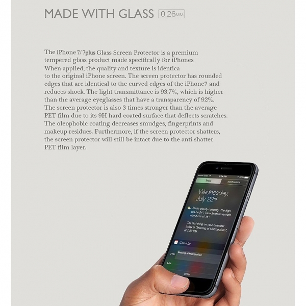 TOZO Apple iPhone 7 Plus Temperli Cam Ekran Koruyucu (2 Adet)