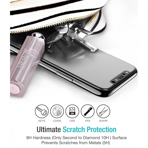 TOZO Apple iPhone X Cam Ekran Koruyucu (Siyah/2 Adet)