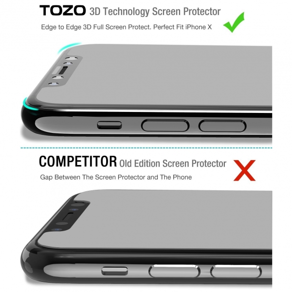 TOZO Apple iPhone XS / X Cam Ekran Koruyucu (Siyah/2 Adet)