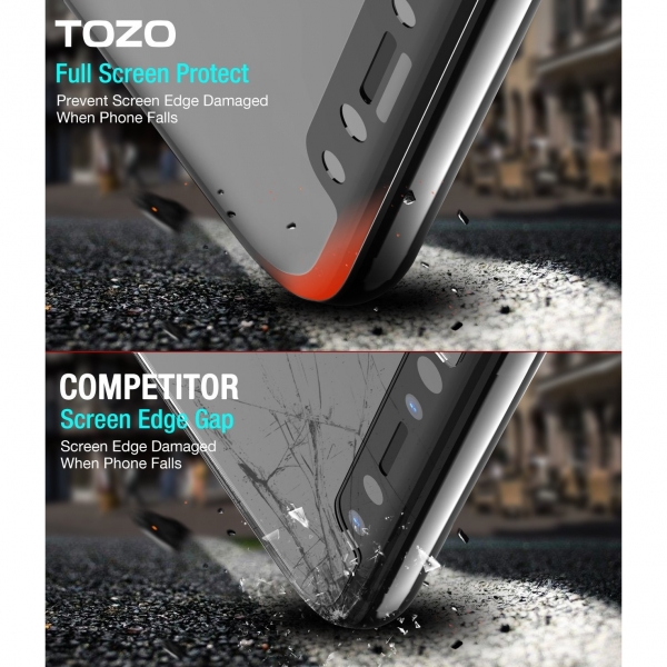 TOZO Apple iPhone X Cam Ekran Koruyucu (Siyah/2 Adet)
