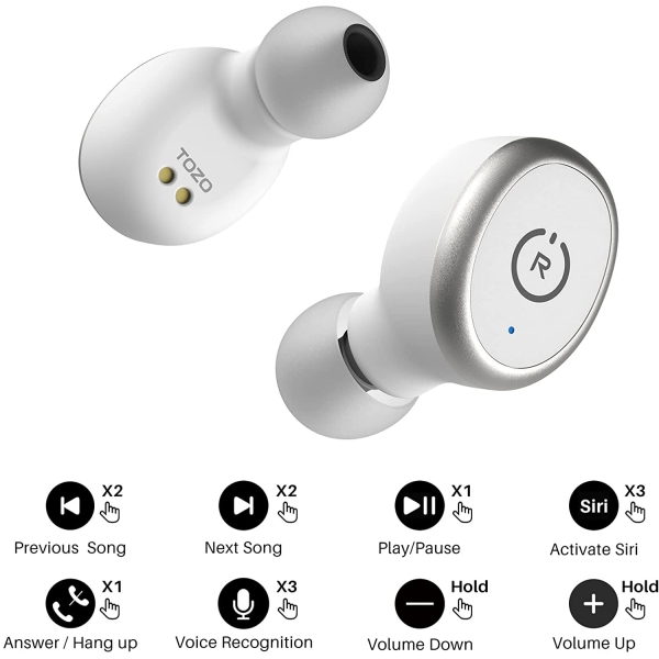 TOZO T10 Bluetooth Kulak i Kulaklk-White