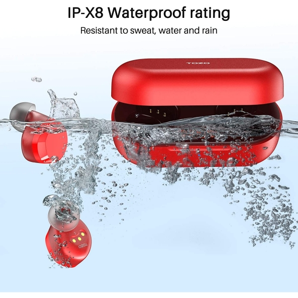 TOZO T12 Kablosuz Kulak i Kulaklk-Red