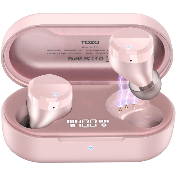 TOZO T12 Kablosuz Kulak i Kulaklk-Rose Gold