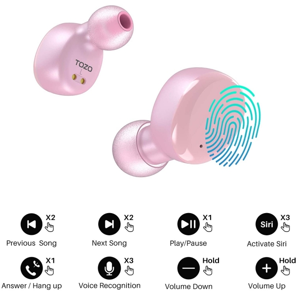 TOZO T6 Wireless Kulak i Kulaklk-Pink
