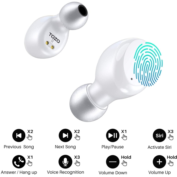 TOZO T6 Wireless Kulak i Kulaklk-White