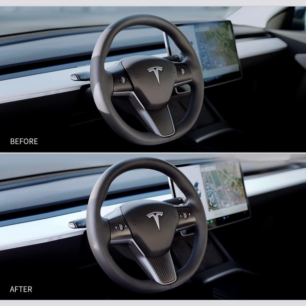 TPARTS Tesla Model 3/Y Uyumlu Direksiyon Kapa-Matte Black