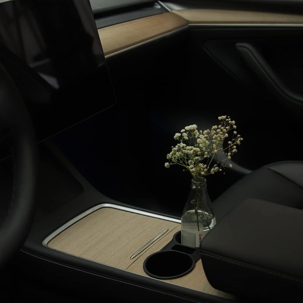 TPARTS Tesla Model 3/Y Uyumlu Orta Konsol Sarma Kiti-Wood