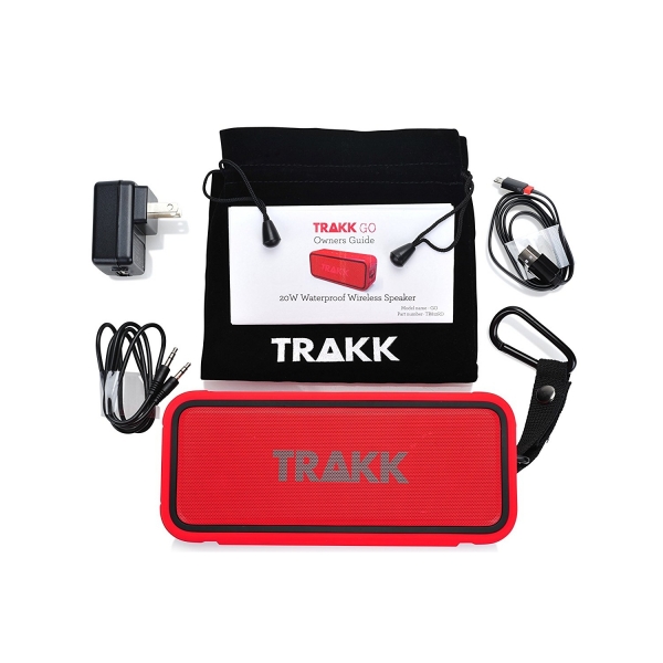 TRAKK GO Su Geirmez Tanabilir Bluetooth Hoparlr-Red