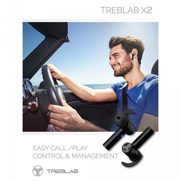 TREBLAB X2 Bluetooth Kulak i Kulaklk-Black