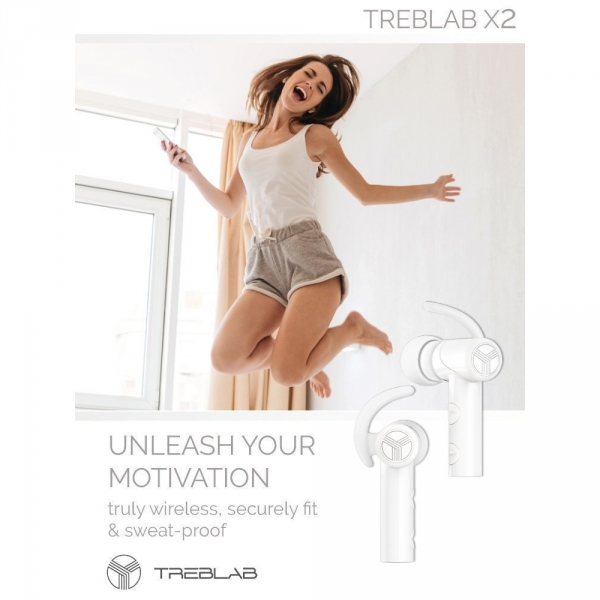 TREBLAB X2 Bluetooth Kulak i Kulaklk-White