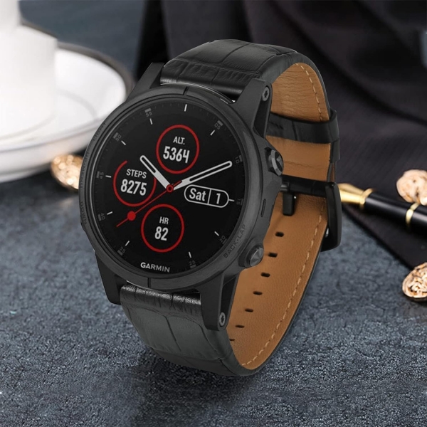 TRUMiRR Garmin Fenix 7/6 Deri Kay-Croco Black