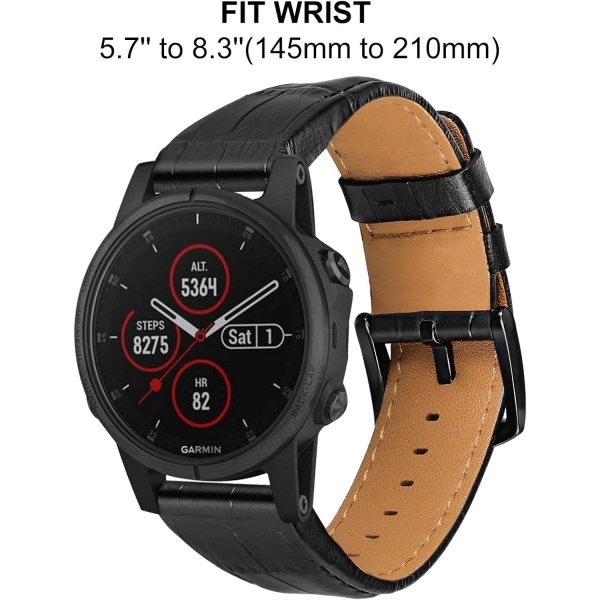 TRUMiRR Garmin Fenix 7/6 Deri Kay-Croco Black