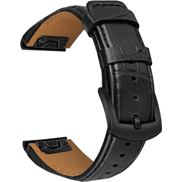 TRUMiRR Garmin Fenix 7/6 Deri Kay-Croco Black